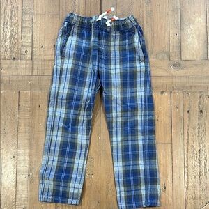 Mini Boden blue plaid pull on pants boys 4